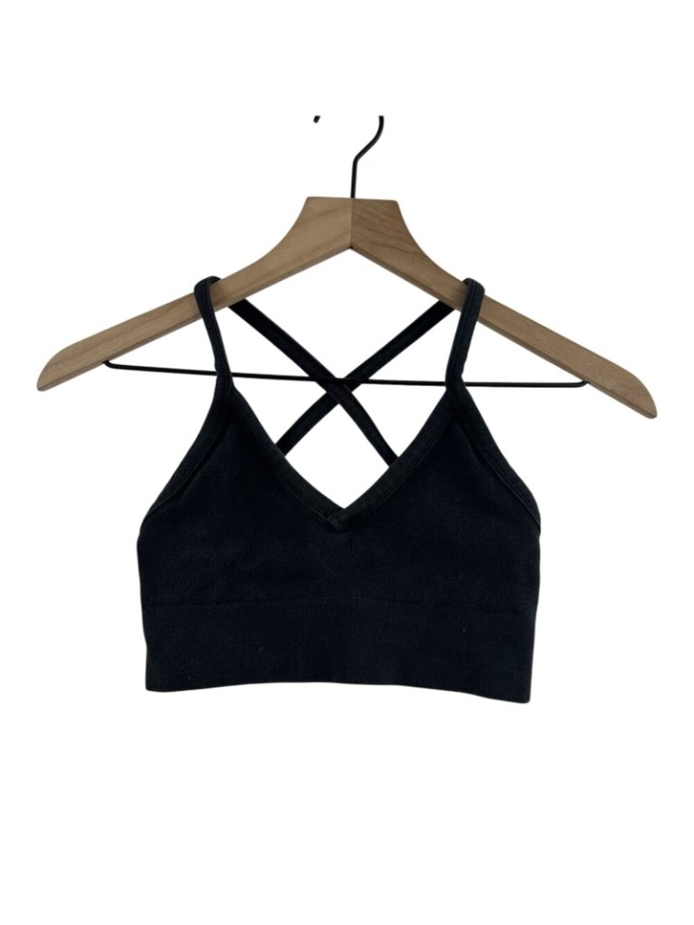 Alo Yoga Sports Bra Women Size XS Black Crisscross Strappy Activewear - Picture 6 of 7